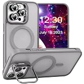 MADNOVA iPhone 16 Pro Max i&ccedil;in Kılıf Kamera Korumalı Magsafe Wireless Şarj &Ouml;zellikli Lens Hediyeli Mat Şeffaf Renkli Standlı 