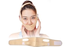 SALMUE Masque amincissant visage, bande de levage du menton du visage naturel en V, masque anti-rides et raffermissant pour le visage, masque de beauté pour le visage, pansement anti-double menton(1#)