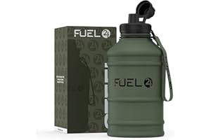 Fuel24 Stainless Steel Jug - 1.3 or 2.2 Litre Water Bottle - Extra Strong, BPA Free, Leak Proof - Large Gym Sports Bottle, 1.3L, 2.2L, Metal Bottle - Colour Options