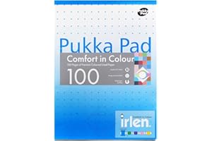 PUKKA PAD Pukka, Schreibblock für Schreibschwäche/Dyslexie, A4, 80 g/m², liniert mit Seitenrand, 50 Blätter/100 Seiten türkis