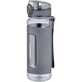 Uzspace FiftyFifty 520ml Tritan Su Matarası Silikon Korumalı Kaydırmaz G&ouml;vde Gri