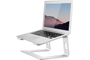Orionstar Laptop Stand for Desk, Aluminum Laptop Riser, Portable Computer Stand for Apple Mac MacBook Air Pro 10-15.6 Inch Notebook Computer, Detachable Ergonomic Elevator Holder Macbook Stand, Silver