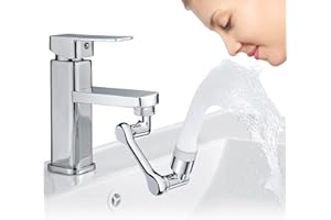 BICMTE 1080°Swivel Tap Aerator, Kitchen Sink Faucet Sprayer with Djustable 2 Modes, Kitchen Bathroom Brass Faucet Bubbler Filter for Taps with M22 External Thread or M24 Internal Thread Nozzle