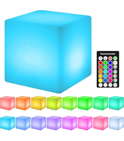 Tectake Lichtkubus Luminous Cube, Led, Met Afstandsbediening, Wit