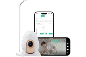 CÜBOAI CuboAi 2025 New Model Smart Baby Monitor 3: Sleep Safety Alerts for Covered Face Rollover, 2.5K QHD Night Vision WiFi Camera, 2-Way Audio, Humidity Sensor, Lullabies. App Control (Floor Stand Set)