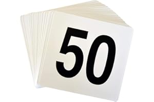 Argon Tableware Tischnummer-Set - Kunststoffkarten - Zahlen 1 bis - 50 - beidseitig Bedruckt