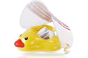 EDWEKIN® Jedyne w swoim rodzaju koło do pływania dla niemowląt ze zdejmowaną osłoną przeciwsłoneczną, kaczka do pływania dla niemowląt z ochroną przeciwsłoneczną, koło do pływania dla niemowląt, małe