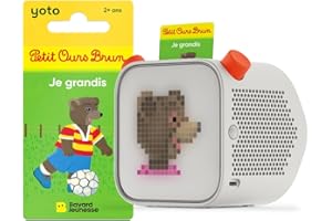 Yoto Player (3ème Génération) + 1 Carte Petit Ours Brun - Boîte à Histoires, Enceinte Portable Bluetooth, Musique, podcasts, conteuse veilleuse, réveil Enfant, premières Histoires 3 à 6 Ans