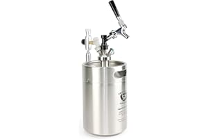 Triplej Mini 304 Edelstahl-Fass Craft Bierspender Kugelverschluss Kit (5L Standard Silber)