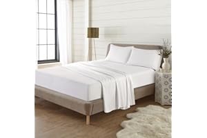 NIGHTZONE Plain Thermal Flannelette Flat Sheets 100% Brushed Cotton (White, Double)