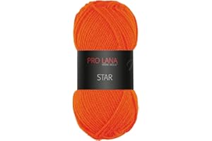 ‎FRIDA'S WOLLHAUS Frida's Wollhaus Pro Lana 50 g Star Stricken Häkeln Wolle Garn weich pflegeleicht 39 Farben (28 | Orange)