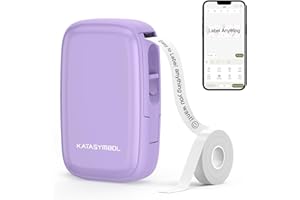 SUPVAN E16 Bluetooth Label Maker Machine with Tape, Continuous Waterproof Label, App 40 Fonts and 600+ Icons, Mini thermal Label Printer for Home, Kitchen, School, Office Organization, Violet