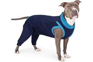 PUMYPOREITY Body Post Operatoire Chien, Body pour Chien après Stérilisation Vêtement de Chirurgie Manchon Récupération pour Pattes Arrière(Bleu Marine, XL)