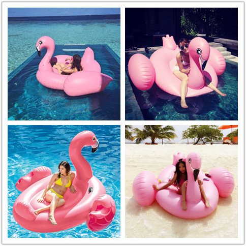 Giant Inflatable Flamingo Pool Float, Large Outdoor Swimming Pool Floatie Lounge Toy Fun Kids Swim Party Toy