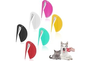 BRAMBLECO 6 PCS Pet Dematting Comb for Cats and Dogs – Cat Grooming Knot Remover Tool – Gentle Pet Hair Cutter and Matted Fur Detangler for Easy Grooming at Home (Steel Blade)