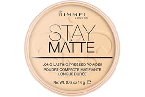 Rimmel - Poudre Compact Stay Matte - Anti-Brillance - Fini Mat et Naturel - 001 Transparent - 14gr