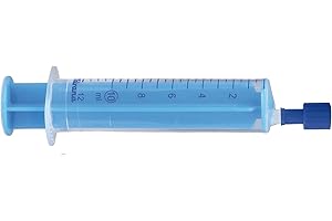 SUDSTY Jeringas desechables (100 unidades, 10 ml, incluye tapón combinado, 100 unidades), color azul