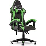 bigzzia Gaming Stuhl Ergonomisch - Gamer Stühle mit Lendenkissen + Kopfstütze Gaming Chair Höhenverstellbar Bürostuhl Compute