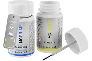 MG PRIME Pintura automotriz Set de lápices de retoque para Volvo 726 Birch Light Metallic Pintura base pintura transparente, 50 ml cada uno
