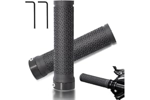 MOLHEM Bike Handlebar Grips - Non-Slip Mountain/BMX/Scooter Grips, Soft Rubber for Secure Grip, Includes 2 Allen Wrenches (MTB, Road Bikes)