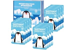 NEWGO Kids Instant Cold Pack (10cm x 15cm) – 12 Packs Disposable Kids Ice Packs for Boo Boos, First Aid Ice Packs Instant for Pain Relief, Swelling, Toothache, Mom Sport Bag, Cute Design