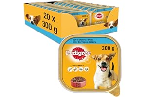 Pedigree Comida Húmeda para Perros, Sabor Cordero y Pollo en Paté (Pack de 20 Tarrinas x 300g)