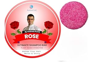 ARETON Barra de Champú sólido Rosa - acondicionador natural - cabello seco, cabello sin brillo, nutrición profunda - hidratación a base de plantas, previene puntas abiertas - champú sólido natural – 60gr