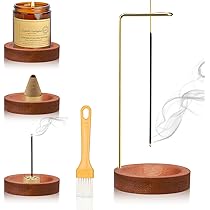 Porta Incenso Capovolto In Legno E Ferro – Design Moderno Per Bastoncini E Coni - 4
