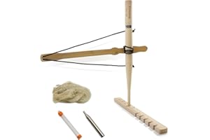 PSKOOK Bow Drill Kit Fire Starter Primitive Wood Survival Practice Friction Fire Tool Scout Outdoor Activity Kits for Teaching Outward Bound Training