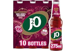 J2O Fruit Juice, Glitterberry Grape and Cherry Spice, 275ml Bottle (Pack of 10)