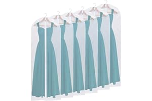 Niviy Kleidersack Lange 6 Stück 60x160 cm Reißverschluss Kleidersäcke, Durchscheinend Atmungsaktiver Stoff, für Anzüge Mäntel Hochzeitskleid Abendkleider Lange Kleider Teuren Kleider Aufbewahrung