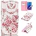 Produktbild CaseHome Samsung Galaxy Note 5 Hülle,Schutzhülle Tasche Leder Mit Kartenfach Magnetverschluss Standfunktion Slim-Schutzhülle Folio Schalen Fall Mit Karten-/Geldscheinfach Für Samsung Galaxy Note 5-Rosa Rosen-Blumen