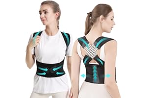 GGUFAY Correttore Postura, Fascia Posturale Spalle e Schiena Traspirante, Postura Schiena Uomo Donna, Regolabile Cintura di Correzione Della Postura, Schiena Dritta, Tutore Posturale (L)