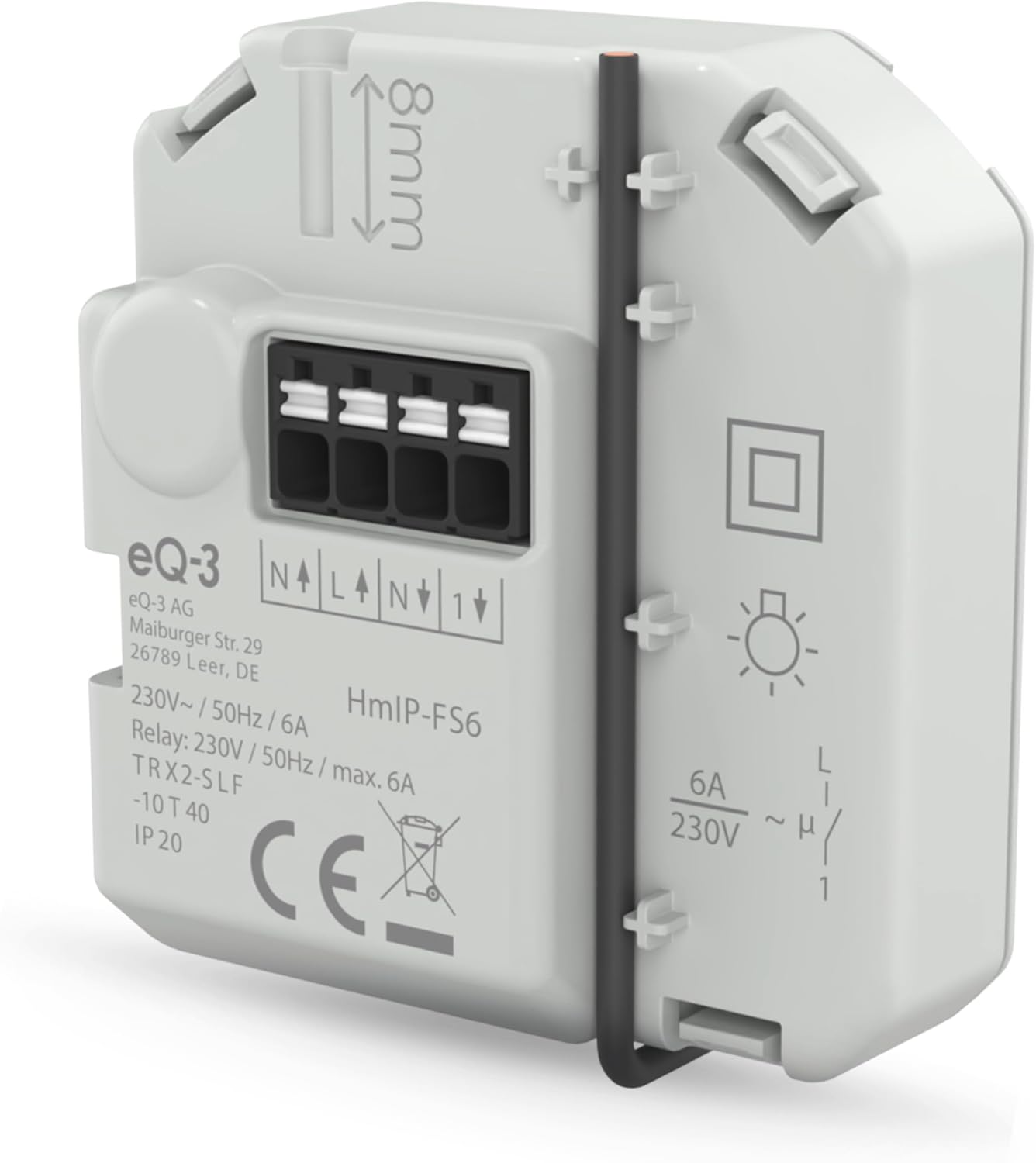 Technische Daten & Spezifikationen : Homematic IP Schaltaktor 6 A Unterputz Smart