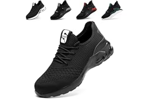 Nasogetch Sicherheitsschuhe Herren Leicht Arbeitsschuhe Damen Sportlich Stahlkappenschuhe rutschfest Atmungsaktiv