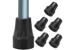 LANPEEKING 6 Stück Gummipuffer für Wanderstöcke, 16mm Gehstock Gummipuffer, Rutschfeste Gummispitzen für Krücken und Walking Stöcke, Senioren Gehstöcke Zubehör