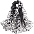 FAIRYGATE Women's Scarves & Wraps Vintage Georgette Floral Style Classy Large Long Sarongs Ladies Scarfs Gifts