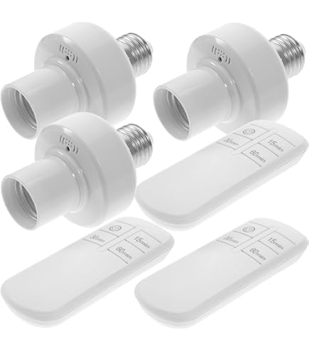4 Douilles E27 Avec Interrupteur - Sans Fil, 360° Réglables - Pour Ampoules LED <100W - Installation Facile Prise Murale
