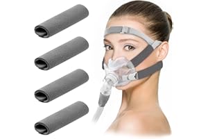 NJCXOLA 4 Pcs Housses de Sangle CPAP Universel Coussinets Faciaux CPAP Coussinets de Confort pour Sangle Sangle Apnée du Sommeil Masque CPAP Support, Gris
