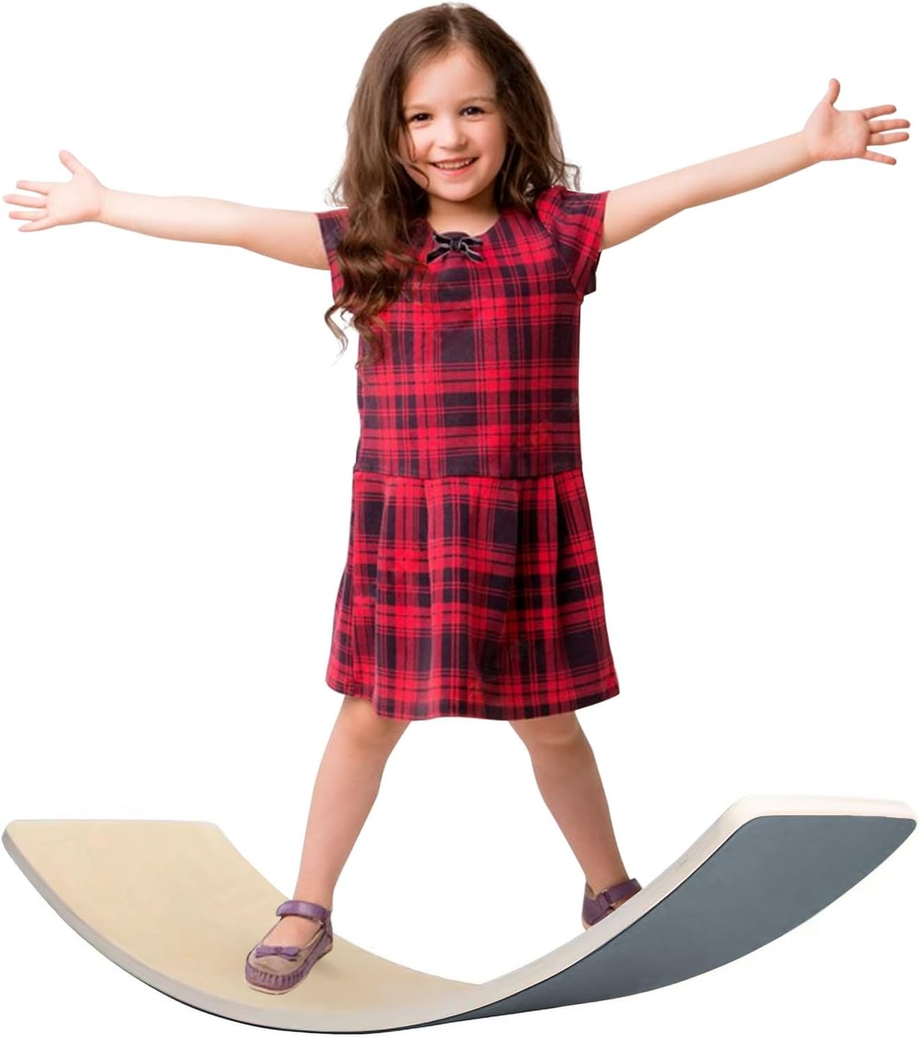 HIUOUIH Tabla de Equilibrio Niños Balance Board Curva de Madera para Niño Equilibrio Niños Tabla de Balance Tabla Wobbel Madera Max.200 kg