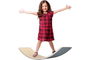 HIUOUIH Balance Board Bambini Balance Board Oscillante in Legno Tavola di Equilibrio per Allenamento Motorie, con Capacità di Carico Fino a 200 kg