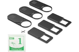 SUPERUS Webcam Covers (6 Pack) - Ultra Thin Web Camera Cover Slide for Laptops, Tablets, PC, MacBook, IPad, Smartphone Etc. Protect You and Your Family Privacy and Security Online, Sliding Cover (Black)