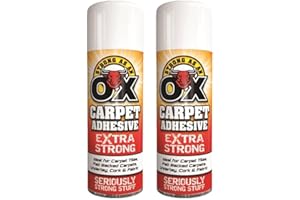 DIOXSTAR OX Carpet Adhesive Spray, Adhesive Glue Spray for Multi-Purpose Craft Carpet Foam Fabric Can, Even Coverage and Quick Drying Time, 500ml (2 Pcs)