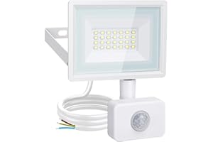 Aigostar 20W PIR Floodlight - 1650 Lumens Motion Sensor Light IP65 Waterproof for Backyard & Garden, 6500K LED Light