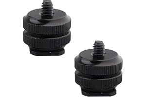 Jopto 2 supporti con attacco a slitta a vite da 1/4"-20 per treppiede, in metallo, attacco a slitta a slitta calda, supporto per flash con vite di conversione per fotocamera DSLR