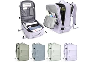 WEPLAN Mochila Viaje Cabina Avion 40x20x25 Ryanair Mochila de Viaje 45x36x20 Easyjet Mochilas para Mujer Bolsa de Cabina Equipaje de Mano Senderismo Mochila Impermeable Cabina Mochila Portatil con cable USB