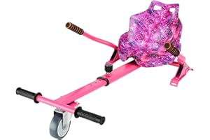 Jamiah Hoverkart Frame Go Cart for Hoverboard Accessories, Hover Cart Balance Scooter Seat Adjustable Length for 6.5 8 10inch Segway, Graffiti Galaxy Flame Camo (Starry Pink)