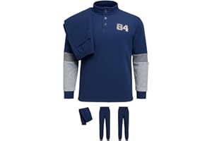 GX GARGIX Pigiama Uomo Invernale in Pile Coral Maglia a Mezzo Collo con Bottoni e Polsini Pantaloni Lunghi Polsini Vari Colori Fantasie Taglie M-XXL