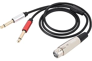 innov8 XLR 3Pins Female to Dual 2 x 6.35mm 1/4" TS Mono Y Splitter Microphone Cable - 1m