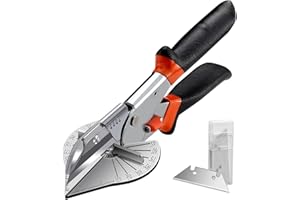 Nityunn Multi-Winkel Gehrungsschere, 45-135 Grad Schneidwerkzeug, Multifunktionale Kabelkanal-Schere für PVC, Holz, Kunststoff, mit 2 Ersatzklingen